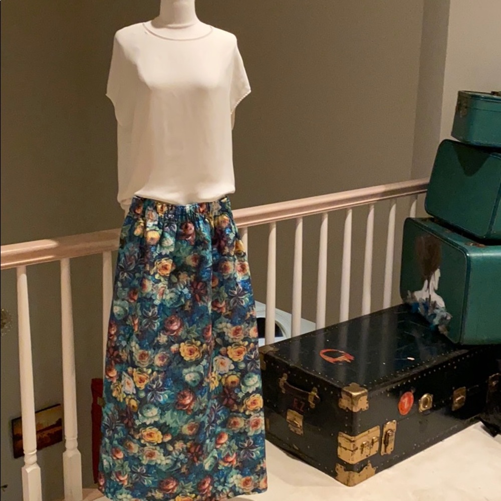 Floral cute skirt with ruffle & flat ballet 🩰